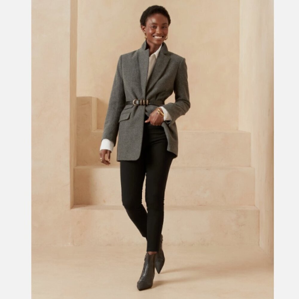Banana Republic High-Rise Sculpt Skinny Jeans Raw Hem 26/2 SHORT Black RT$119